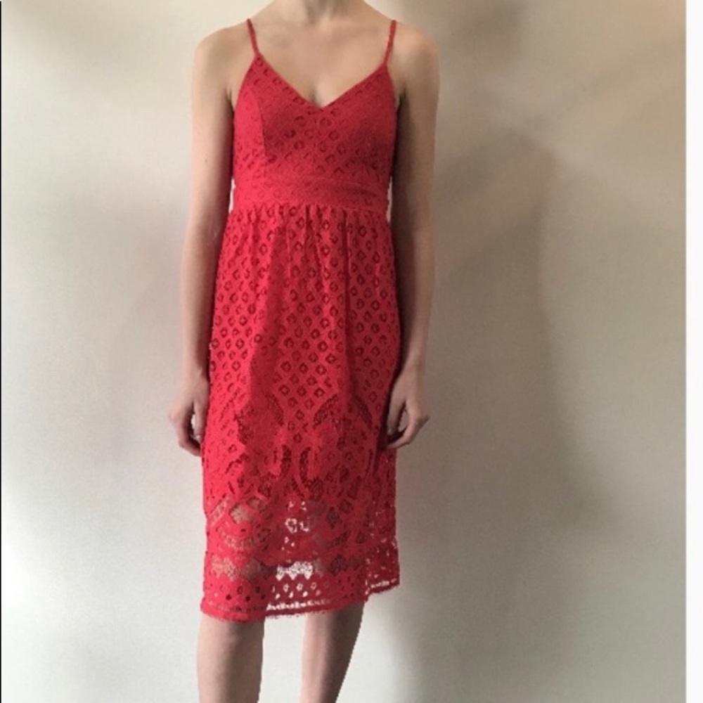 Dex Boutique Red Lace Dress Size L